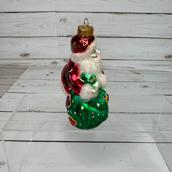 Vintage Hand Painted Blown Glass Santa Claus Christmas Ornament 2002 Target - Picture 2 of 9